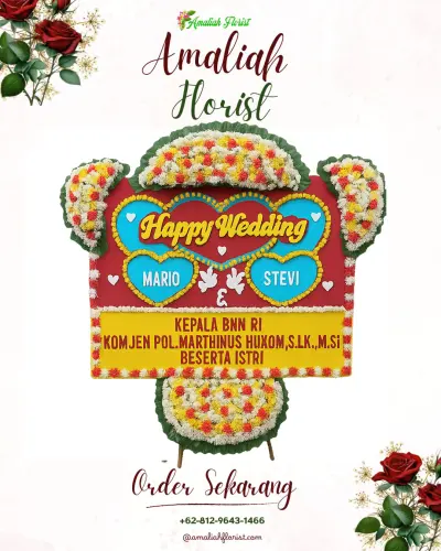 Karangan Papan Bunga Pernikahan di Namosain